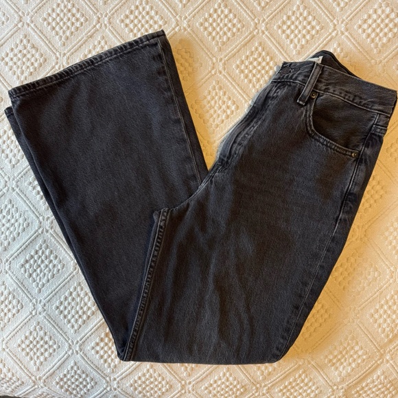 Premium Levis Levi's 70s High Flare Jeans in faded black, Size 28 - Picture 11 of 16